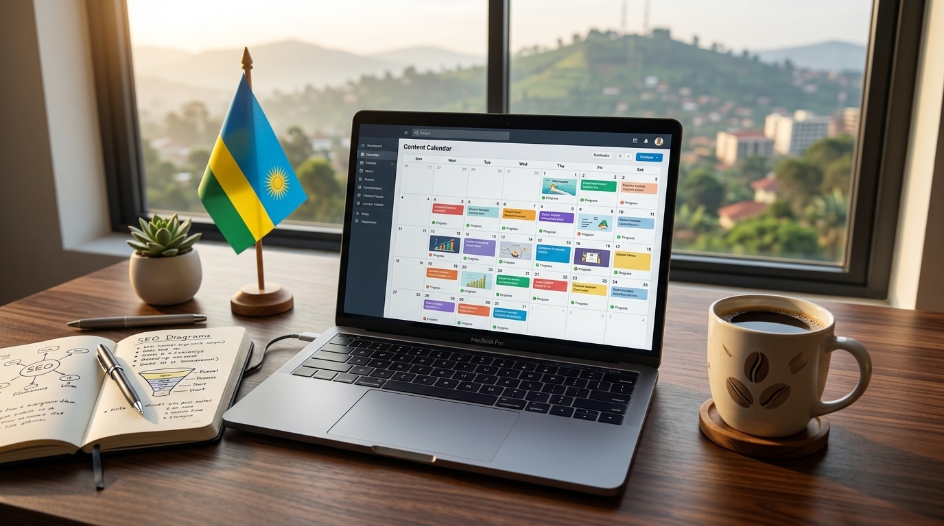 Rwanda calendar showing monthly business events